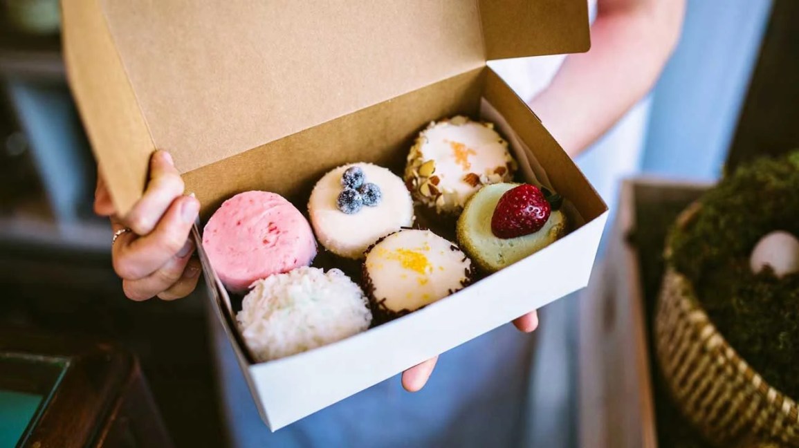 sweet pastries in a box